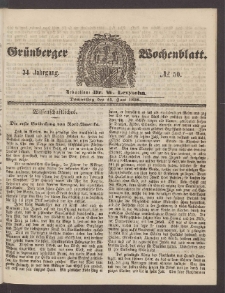 Grünberger Wochenblatt, No. 50. (24. Juni 1858)