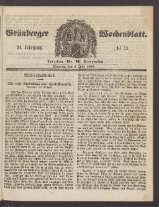 Grünberger Wochenblatt, No. 53. (5. Juli 1858)