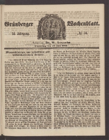 Grünberger Wochenblatt, No. 56. (15. Juli 1858)
