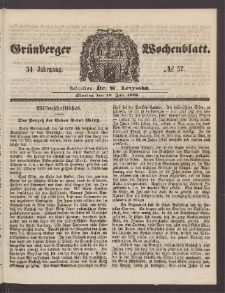 Grünberger Wochenblatt, No. 57. (19. Juli 1858)