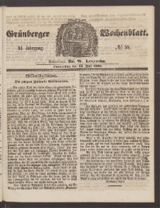 Grünberger Wochenblatt, No. 58. (22. Juli 1858)