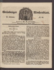 Grünberger Wochenblatt, No. 64. (12. August 1858)