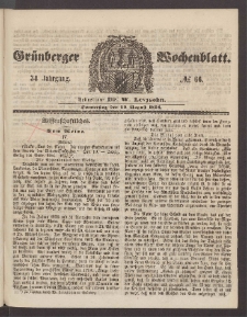 Grünberger Wochenblatt, No. 66. (19. August 1858)