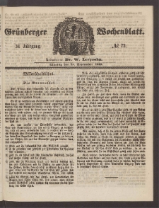 Grünberger Wochenblatt, No. 73. (13. September 1858)