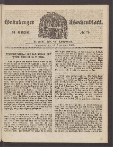Grünberger Wochenblatt, No. 76. (23. September 1858)