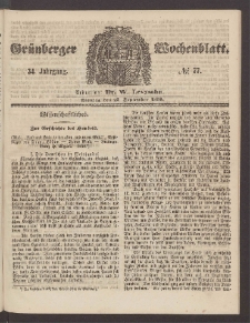 Grünberger Wochenblatt, No. 77. (27. September 1858)