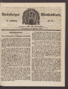 Grünberger Wochenblatt, No. 83. (18. Oktober 1858)