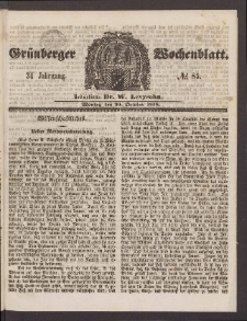 Grünberger Wochenblatt, No. 85. (25. Oktober 1858)