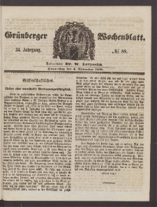 Grünberger Wochenblatt, No. 88. (4. November 1858)