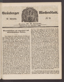 Grünberger Wochenblatt, No. 91. (15. November 1858)