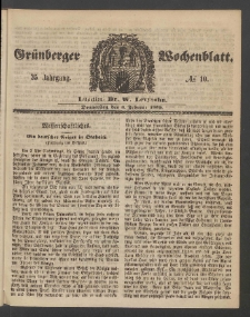 Grünberger Wochenblatt, No. 10. (3. Februar 1859)