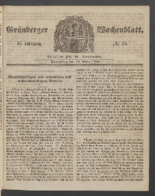 Grünberger Wochenblatt, No. 20. (10. März 1859)