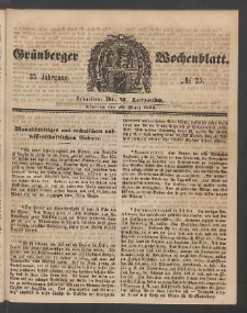 Grünberger Wochenblatt, No. 25. (28. März 1859)