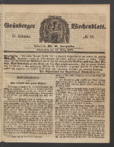 Gr&uuml;nberger Wochenblatt, No. 26. (31. M&auml;rz 1859)