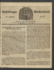 Grünberger Wochenblatt, No. 28. (7. April 1859)