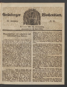 Grünberger Wochenblatt, No. 33. (23. April 1859)