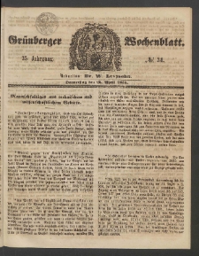 Grünberger Wochenblatt, No. 34. (28. April 1859)