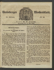 Grünberger Wochenblatt, No. 40. (19. Mai 1859)