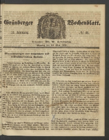 Grünberger Wochenblatt, No. 41. (23. Mai 1859)