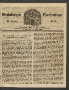 Grünberger Wochenblatt, No. 47. (13. Juni 1859)