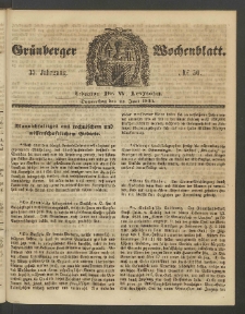 Grünberger Wochenblatt, No. 50. (23. Juni 1859)