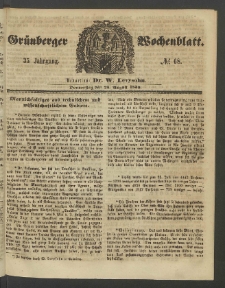 Grünberger Wochenblatt, No. 68. (25. August 1859)