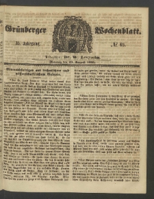 Grünberger Wochenblatt, No. 69. (29. August 1859)