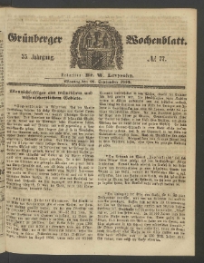 Grünberger Wochenblatt, No. 77. (26. September 1859)