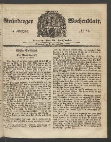 Grünberger Wochenblatt, No. 89. (7. November 1859)