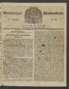 Grünberger Wochenblatt, No. 93. (21. November 1859)