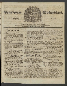 Grünberger Wochenblatt, No. 98. (8. December 1859)