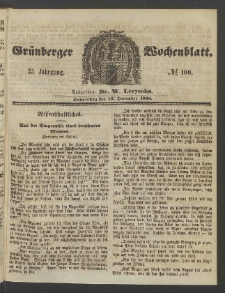 Grünberger Wochenblatt, No. 100. (15. December 1859)