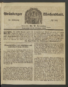 Grünberger Wochenblatt, No. 104. (29. December 1859)