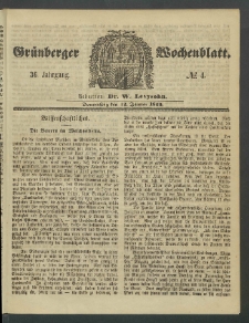 Grünberger Wochenblatt, No. 4. (12. Januar 1860)