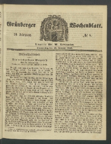 Grünberger Wochenblatt, No. 8. (26. Januar 1860)