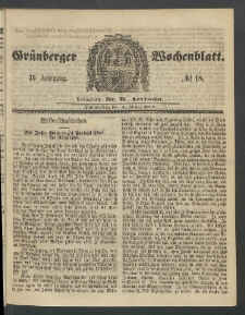 Grünberger Wochenblatt, No. 18. (1. März 1860)