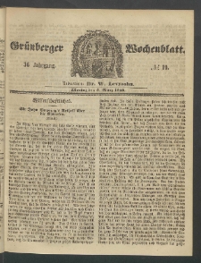 Grünberger Wochenblatt, No. 19. (5. März 1860)