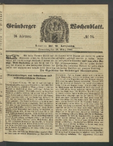 Grünberger Wochenblatt, No. 26. (29. März 1860)