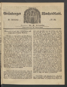 Grünberger Wochenblatt, No. 34. (26. April 1860)
