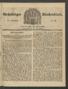 Grünberger Wochenblatt, No. 42. (24. Mai 1860)
