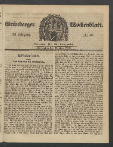 Grünberger Wochenblatt, No. 50. (21. Juni 1860)