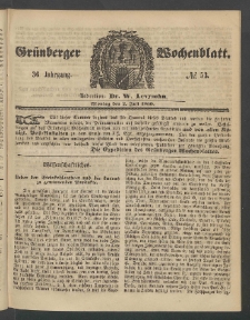 Grünberger Wochenblatt, No. 53. (2. Juli 1860)