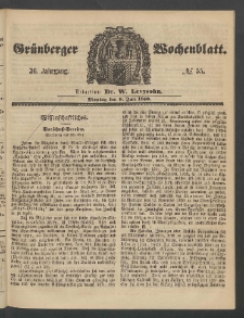 Grünberger Wochenblatt, No. 55. (9. Juli 1860)