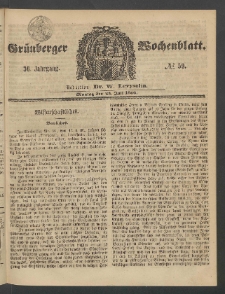 Gr&uuml;nberger Wochenblatt, No. 59. (23. Juli 1860)