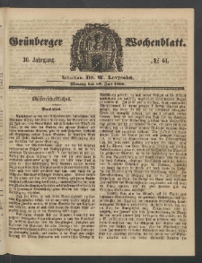 Grünberger Wochenblatt, No. 61. (30. Juli 1860)