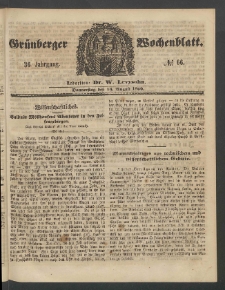 Grünberger Wochenblatt, No. 66. (16. August 1860)