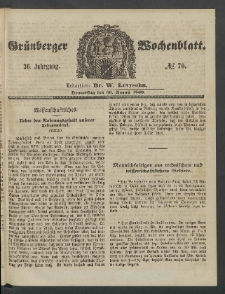 Grünberger Wochenblatt, No. 70. (30. August 1860)