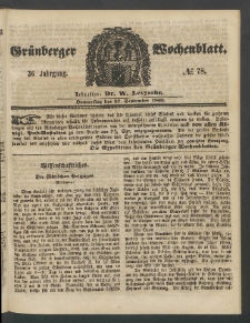 Grünberger Wochenblatt, No. 78. (27. September 1860)