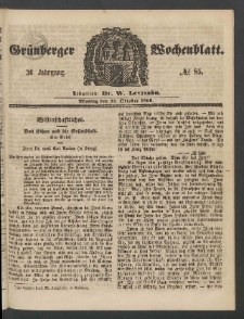 Grünberger Wochenblatt, No. 85. (22. Oktober 1860)