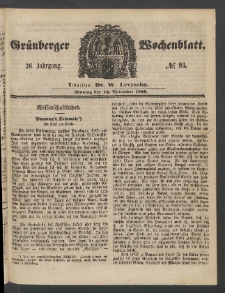 Grünberger Wochenblatt, No. 93. (19. November 1860)